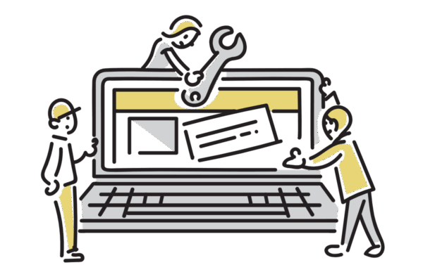 webサイトを制作しているイラスト