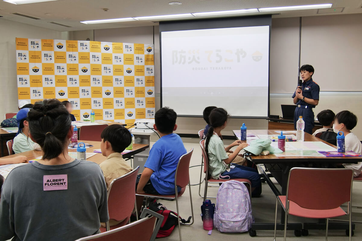 「夏休み防災てらこや」最初の挨拶の画像